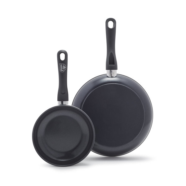 GreenLife Soft Grip Diamond Healthy Ceramic Nonstick Fry Pan Set, 7 And